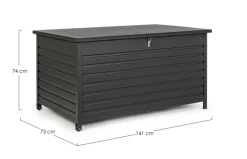 Clearance Bizzotto BAULE PORTA CUSCINI SMALL CON RUOTE ANTRACITE YK13 - ATLANTIC