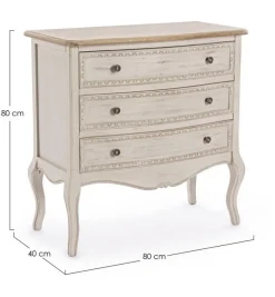 Bizzotto CASSETTIERA IN LEGNO 3 CASSETTI - CLARISSE