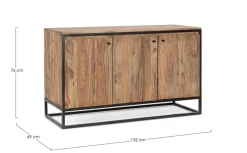 Outlet Bizzotto CREDENZA 3 ANTE IN LEGNO SHEESHAM - NARTAN