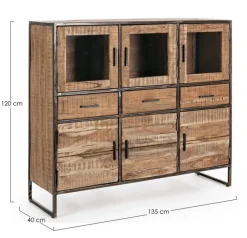 Bizzotto CREDENZA IN LEGNO 6 ANTE - ELMER
