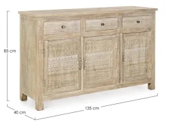Clearance Bizzotto CREDENZA IN LEGNO 3 ANTE - MAYRA