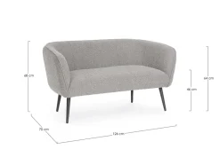 Online Bizzotto DIVANO 2 POSTI EFFETTO BOUCLE' GRIGIO - AVRIL