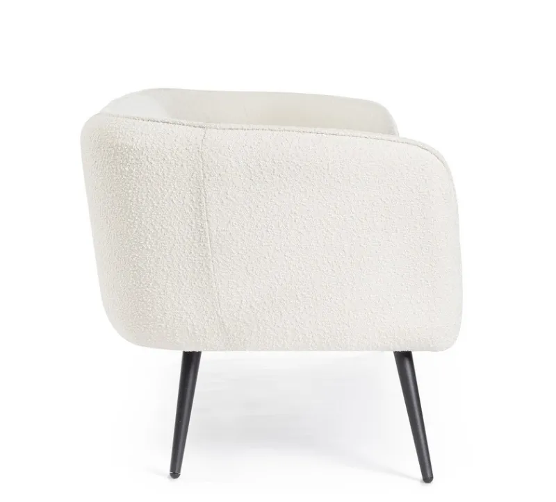 Best Bizzotto DIVANO 3 POSTI EFFETTO BOUCLE' BIANCO - AVRIL