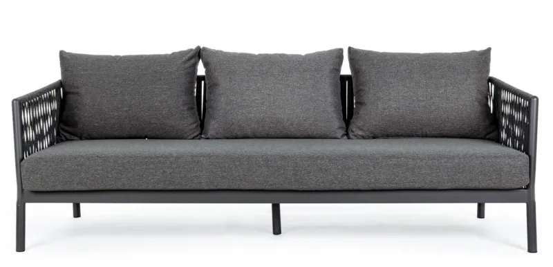 Hot Bizzotto DIVANO IN CORDA PER ESTERNO ANTRACITE WG21 - FLORENCIA