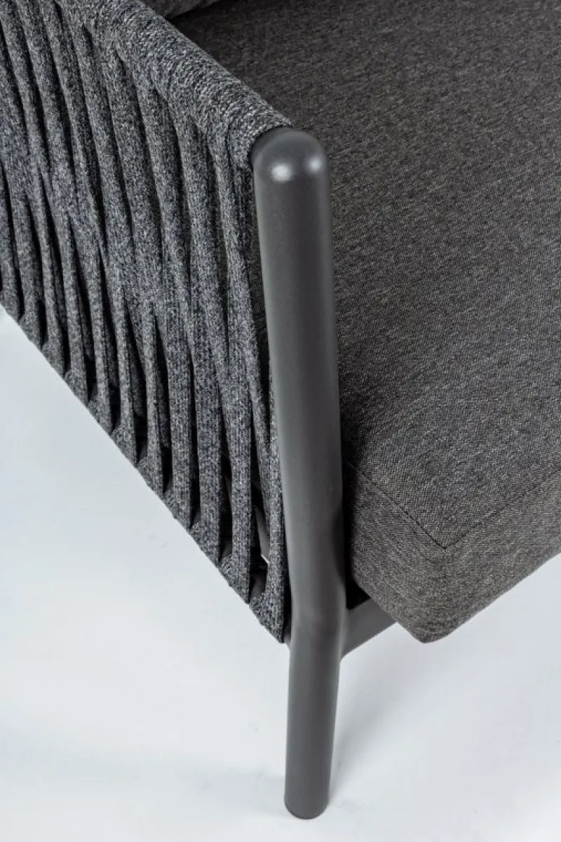 Hot Bizzotto DIVANO IN CORDA PER ESTERNO ANTRACITE WG21 - FLORENCIA