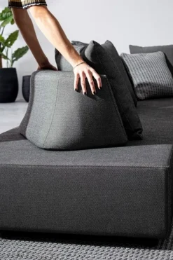 Hot Bizzotto DIVANO IN TESSUTO PER ESTERNO ANTRACITE - PIPER