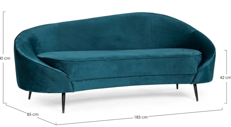 New Bizzotto DIVANO IN VELLUTO COLOR DEEP - SERAPHIN