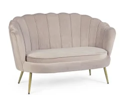 Discount Bizzotto DIVANO IN VELLUTO GRIGIO CHIARO - GILIOLA