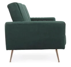 Clearance Bizzotto DIVANO LETTO IN VELLUTO VERDE SCURO - JOHNNY