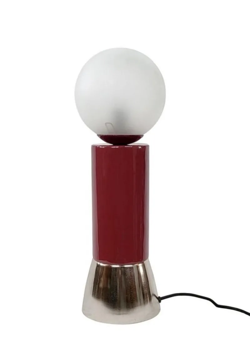 Outlet Bizzotto LAMPADA TAV. MALTON ROSSO ARGENTO H47