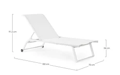 Discount Bizzotto LETTINO IN ALLUMINIO CON RUOTE BIANCO - TAYLOR