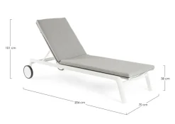 Discount Bizzotto LETTINO IN ALLUMINIO CON RUOTE BIANCO WG20 - JALISCO