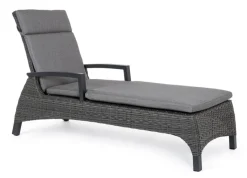 Online Bizzotto LETTINO RECLINABILE CON CUSCINI ANTRACITE JX55 - BRITTON