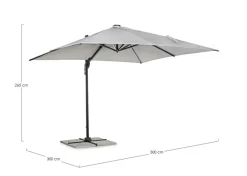 Online Bizzotto OMBRELLONE BRACCIO CON LED IN ALLUMINIO 3X3 ANTRACITE - INES