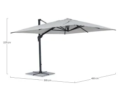 New Bizzotto OMBRELLONE BRACCIO IN ALLUMINIO 3X4 ANTRACITE - INES