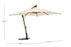 Best Bizzotto OMBRELLONE BRACCIO IN LEGNO 3X4 ECRU - CAPUA