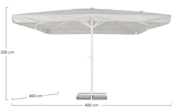 Clearance Bizzotto OMBRELLONE IN ALLUMINIO 4X4 BIANCO GRIGIO - ALGHERO