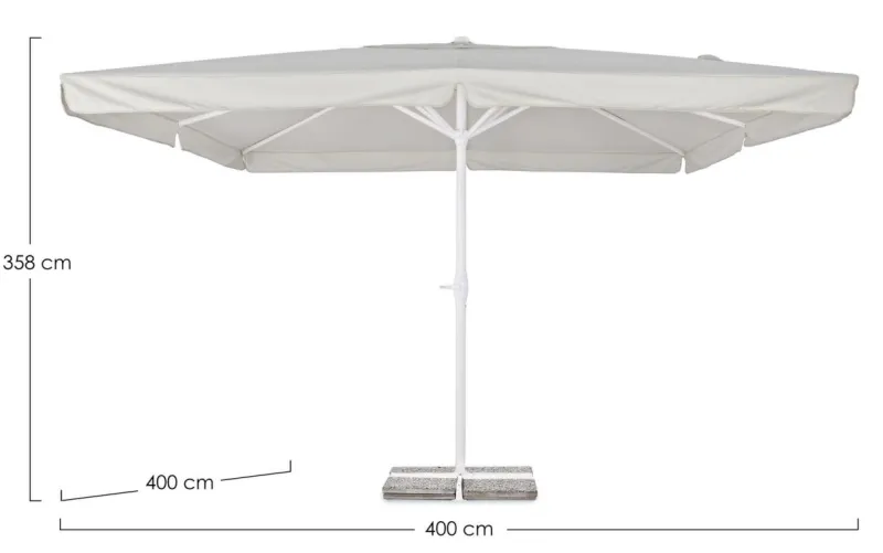 Clearance Bizzotto OMBRELLONE IN ALLUMINIO 4X4 BIANCO GRIGIO - ALGHERO