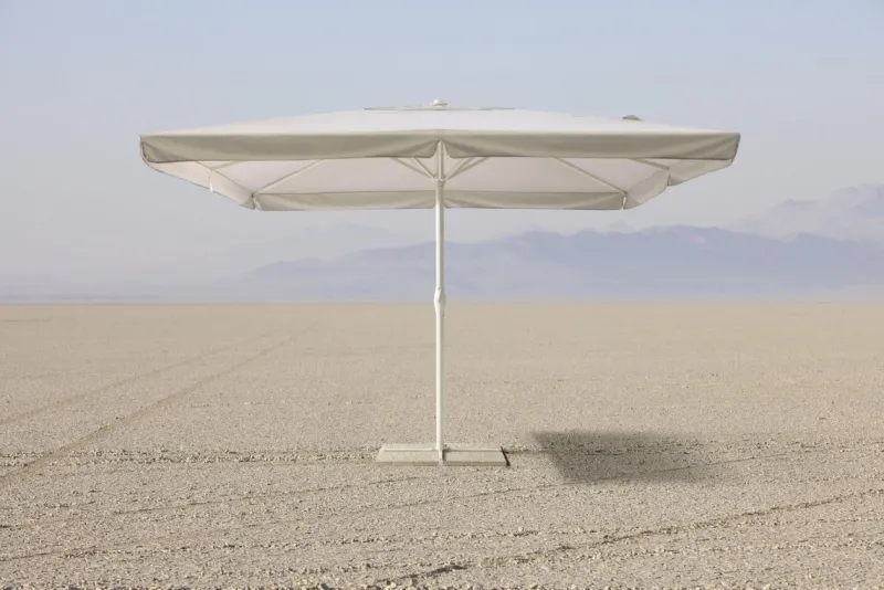 Clearance Bizzotto OMBRELLONE IN ALLUMINIO 4X4 BIANCO GRIGIO - ALGHERO