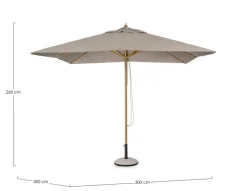 Clearance Bizzotto OMBRELLONE IN ALLUMINIO 3X3 TORTORA - ECLIPSE