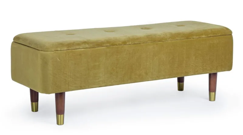 Best Bizzotto PANCA CONTENITORE IN VELLUTO OLIVE - KIRA