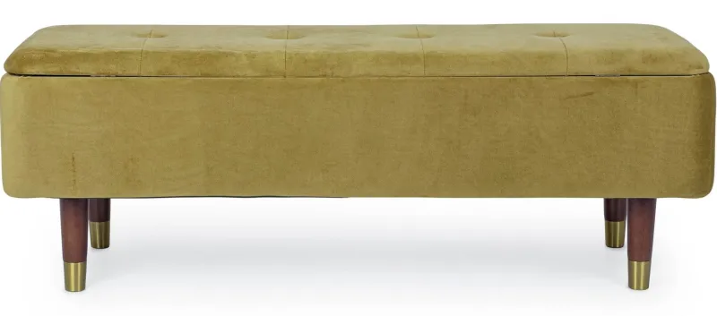 Best Bizzotto PANCA CONTENITORE IN VELLUTO OLIVE - KIRA