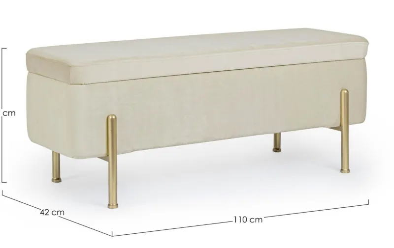 Online Bizzotto PANCA CONTENITORE IN VELLUTO NATURALE - IRINA