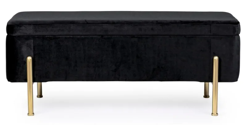 Hot Bizzotto PANCA CONTENITORE IN VELLUTO NERO - IRINA