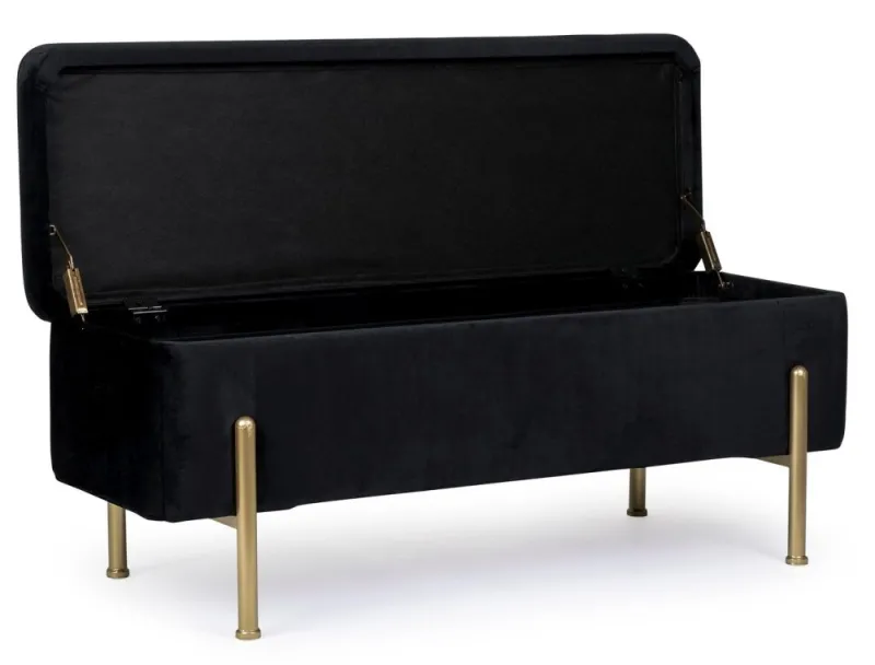 Hot Bizzotto PANCA CONTENITORE IN VELLUTO NERO - IRINA