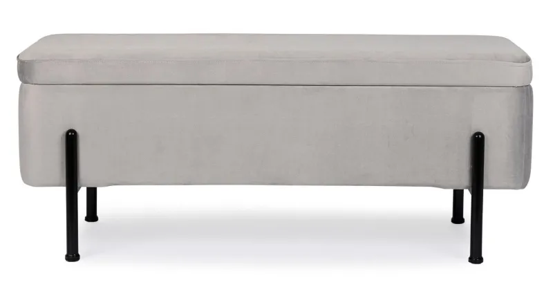 Clearance Bizzotto PANCA CONTENITORE IN VELLUTO GRIGIO CHIARO - IRINA
