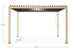 Outlet Bizzotto PERGOLA OCEAN 3X4 NATURAL-ANTRACITE