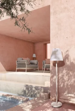 Sale Bizzotto PIANTANA SOLAR LED SPEAKER PE BIANC H150