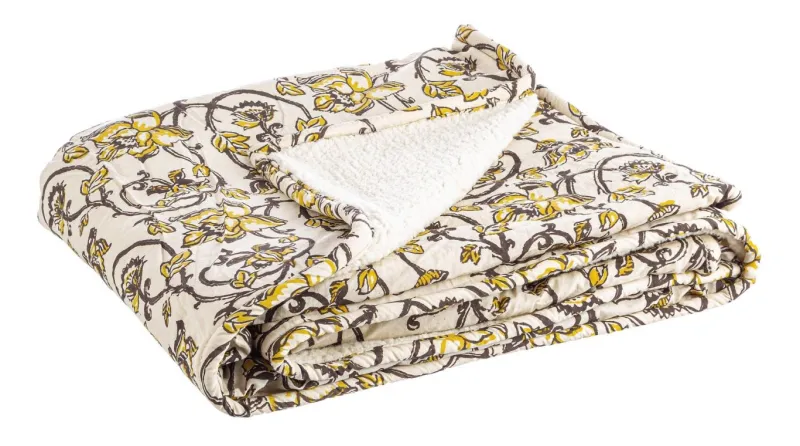 New Bizzotto PLAID CALAIS AVORIO C-FIORE 130X180