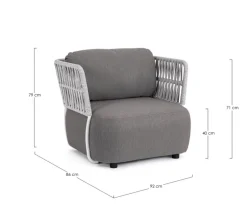 Clearance Bizzotto POLTRONA BIANCO/GRIGIO - PALMER