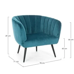 Hot Bizzotto POLTRONA BLU PAVONE - AVRIL
