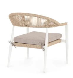 Outlet Bizzotto POLTRONA C-BR C-C JANDIA BIANCO/BEIGE