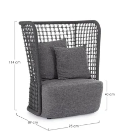 Online Bizzotto POLTRONA C-C KOLLAR ANTRACITE