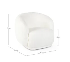 Best Bizzotto POLTRONA EFFETTO BOUCLE' BIANCO - TECLA