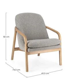 Bizzotto POLTRONA EFFETTO BOUCLE' STONE - ELAIDE