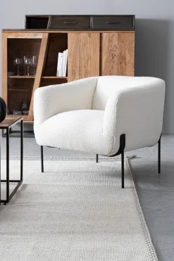 Hot Bizzotto POLTRONA EFFETTO BOUCLE' BIANCO - CLAUDINE