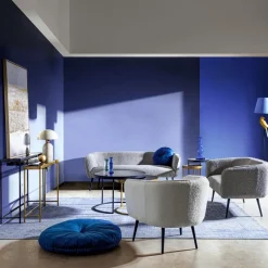 Outlet Bizzotto POLTRONA EFFETTO BOUCLE' BIANCO - AVRIL