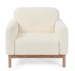 Clearance Bizzotto POLTRONA EFFETTO BOUCLE' NATURALE - DETROIT