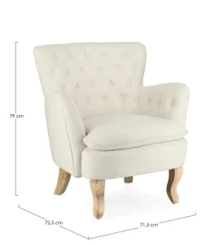 Outlet Bizzotto POLTRONA EFFETTO BOUCLE' PANNA - ORLINS