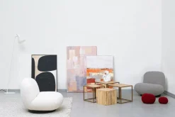 Discount Bizzotto POLTRONA GIREVOLE EFFETTO BOUCLE' BIANCO - MARGOT