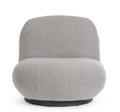 New Bizzotto POLTRONA GIREVOLE EFFETTO BOUCLE' GRIGIO - MARGOT
