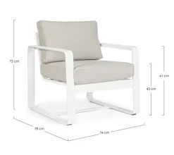 Sale Bizzotto POLTRONA IN ALLUMINIO BIANCO YK11 - MERRIGAN