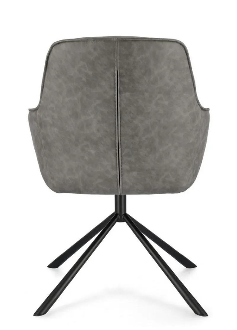 Hot Bizzotto POLTRONA IN ECOPELLE GRIGIA - GRANT