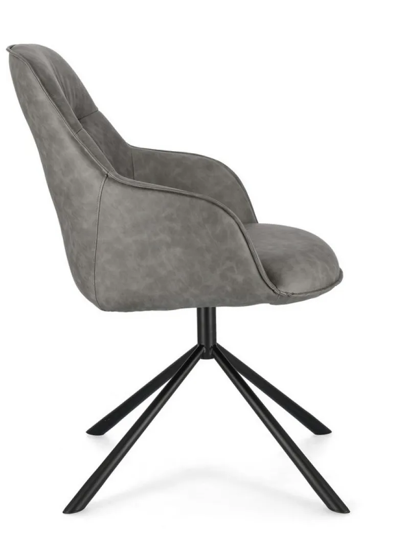 Hot Bizzotto POLTRONA IN ECOPELLE GRIGIA - GRANT