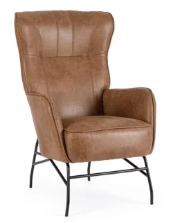 New Bizzotto POLTRONA IN ECOPELLE MARRONE - NASIRA