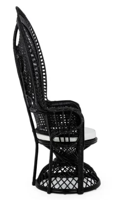 Outlet Bizzotto POLTRONA IN FIBRE NATURALI SFODERABILE NERO - PEACOCK